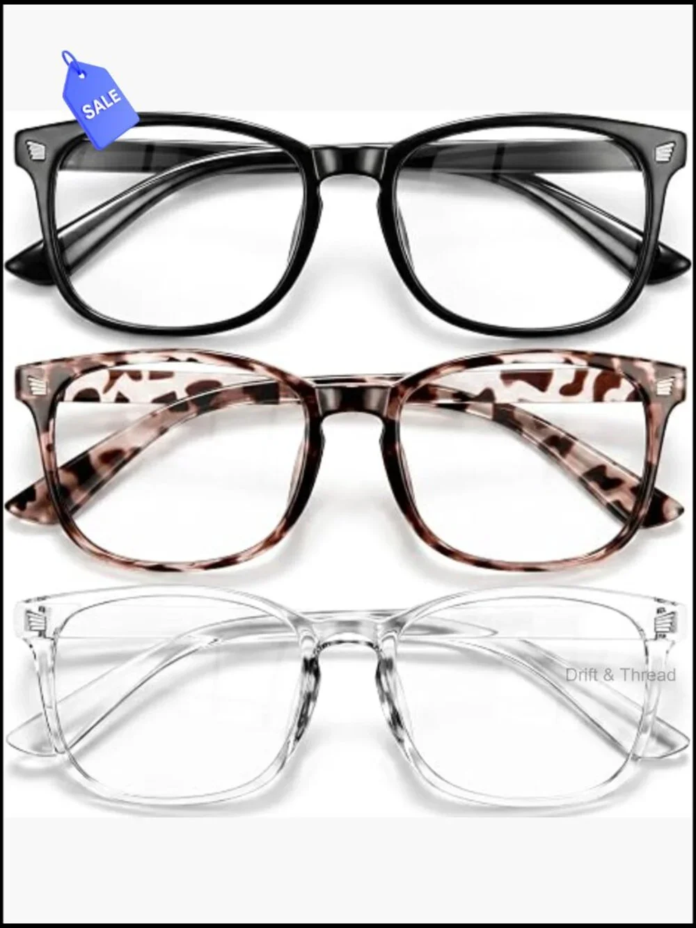 Blue Light Blocking Glasses 3 Pack Womens Computer Eyewear TR90 Frame